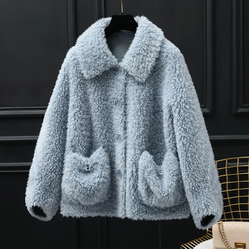 

Real Fur Coat Female 100% Wool Jacket Autumn Winter Coat Women Clothes 2019 Korean Vintage Sheep Shearling Fur Tops ZT3922