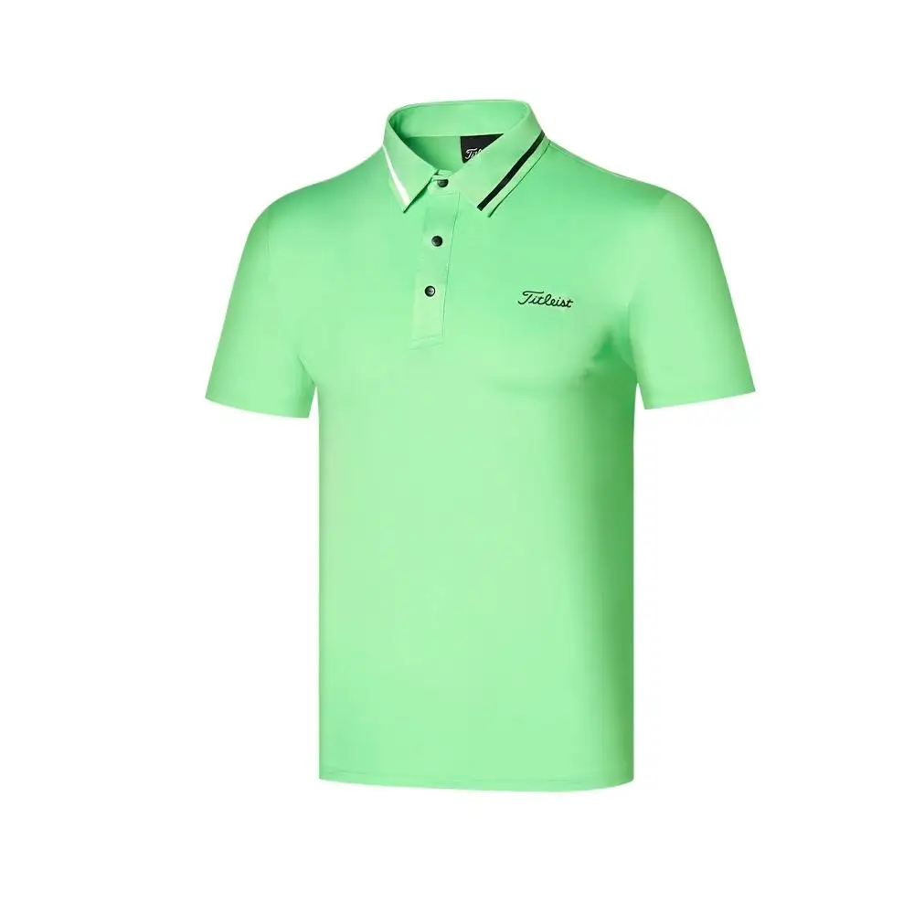 K Мужская дышащая футболка с коротким рукавом для гольфа, Спортивная повседневная спортивная одежда для гольфа - Цвет: Зеленый
