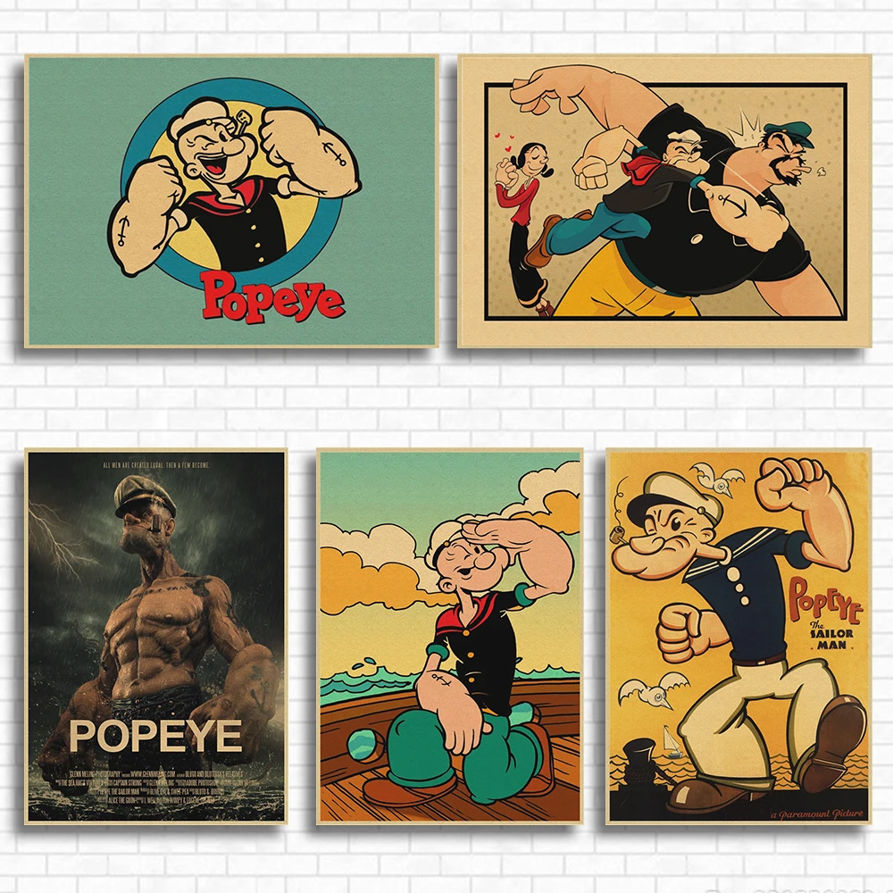 Popeye моряк с Бетти Буп классический фильм крафт бумага Бар плакат ретро