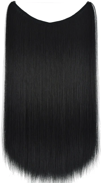 TOPREETY Heat Resistant Synthetic Hair 100gr Silky Straight Elasticity Invisible Wire Halo Hair Extensions 8006 1