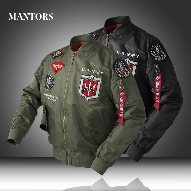 

Men Jackets Pilot New Casual Military Tactical Coats Waterproof Slim Fit Mens Zipper Bomber Jacket Motorcycle Clothing EU Size
