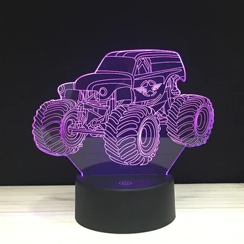 

LED 3D Cartoon Buggy SUV NightLight Acrylic Night Lamp Light Luminary With Touch And Remote Lamps Lights Kids Decoration Mylamp