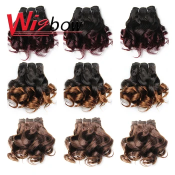

Brazilian Hair Weave Bundles 6Pcs/lot Extensions Human Hair 1B 4 99J 30 33 Blonde Colored Brazilian Hair Bouncy Curly Hair Human