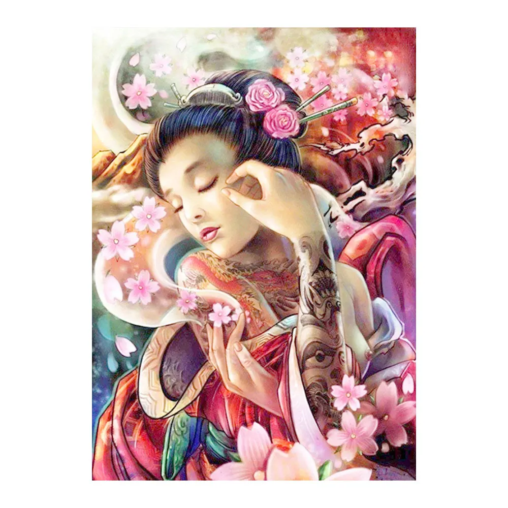 

Japan Geisha Diamond Painting portrait woman Round Full Drill 5D Nouveaute DIY Mosaic Embroidery Cross Stitch home decor gifts