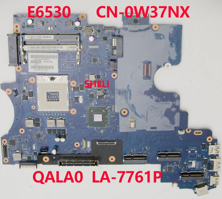 SHELI для DELL Latitude E6530 Материнская плата ноутбука CN-0W37NX 0W37NX W37NX QALA0 LA-7761P SLJ8A DDR3 полностью протестированный отлично работающий