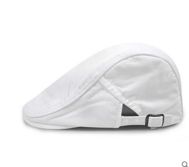 SHOWERSMILE Burgundy Women's Berets Spring Cotton Flat Hats Mens Ivy Cap Solid Color Duckbill Hats Gatsby British Beret Hat white