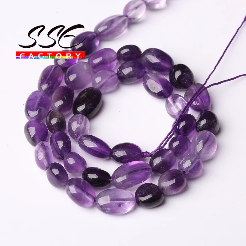 

8-10mm Irregular Purple Amethysts Crystal Beads Natural Loose Beads For Jewelry Making DIY Ear Studs Bracelet Accessories 15''