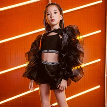 Танцевальный костюм для джаза День защиты детей дефиле одежда для девушек в стиле «хип-хоп»/улица танца/тренировочные костюм DQL1629