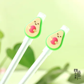 

36 pcs/lot Lovely Soft Silicone Avocado Gel Pen Signature Pen Escolar Papelaria School Office Supply Promotional Gift