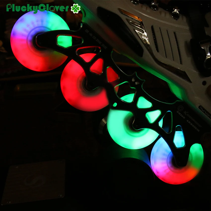 Roller Skating Wheels 1pc Fire Stone Flash Roller Skate Wheel 72mm 76mm 80mm Flint Flash Spark Inline Roller Slalom Skates Led light Luminous Wheels for roller skating wheels