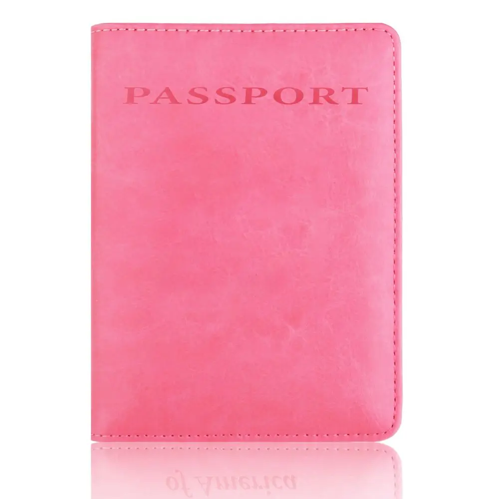 TOURSUIT Rfid Блокировка кожаный дорожный кошелек Обложка для паспорта, документов чехол для органайзера с отделением для карт - Цвет: Pink