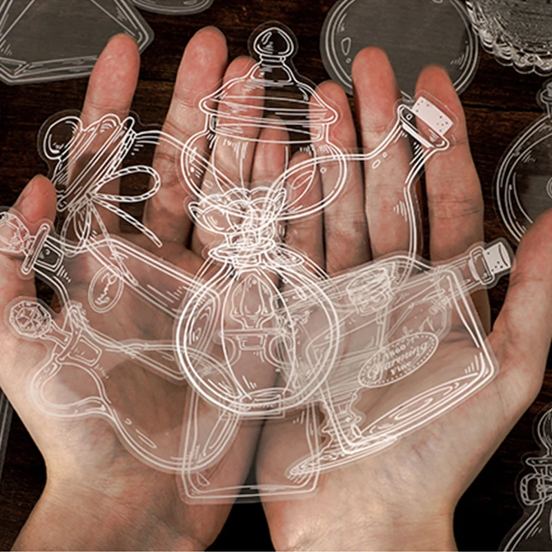 20pcspackGlasswareStickerstransparentGlasscontainerDecorative
