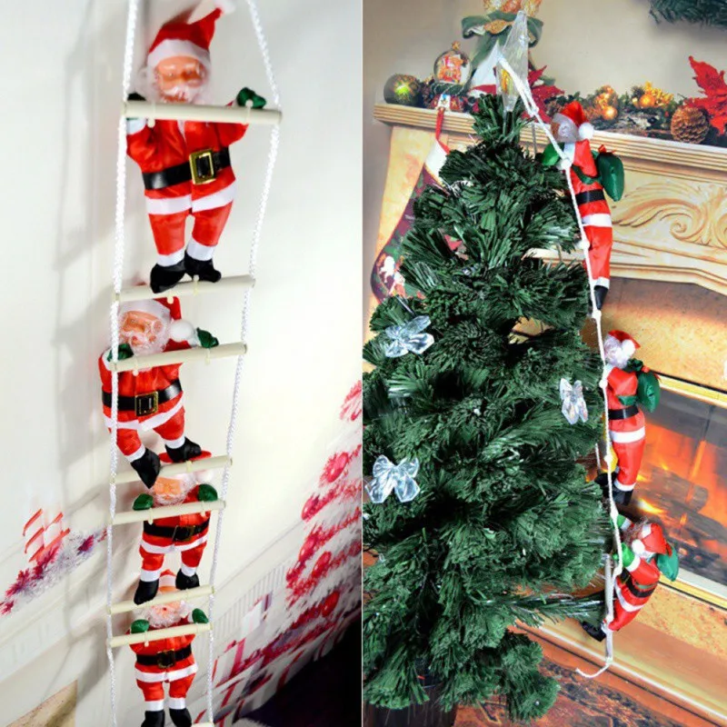 

Christmas Pendant Ladder Xmas Santa Claus Doll Tree New Year Decorations Drop Ornaments Hanging Decor Festival Party Supplies
