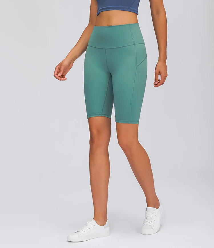 high waisted material shorts