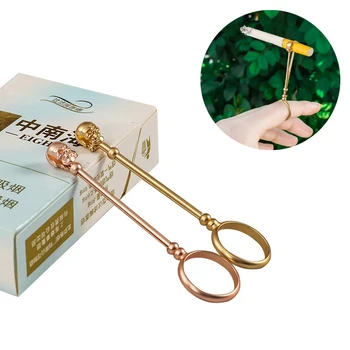 

Suitable for Various Sizes Cigarettes Pure Copper Skull Ring Cigarette Holder Finger Rack Fashion Jewelry Smoking Accessories