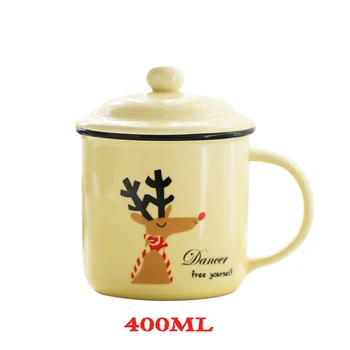 

New Creative Mug Camouflage Color Cartoon Ceramic Cup Boy Girl Coffee Milk Cup Office heart Fashion Deer Cups Christmas Gift
