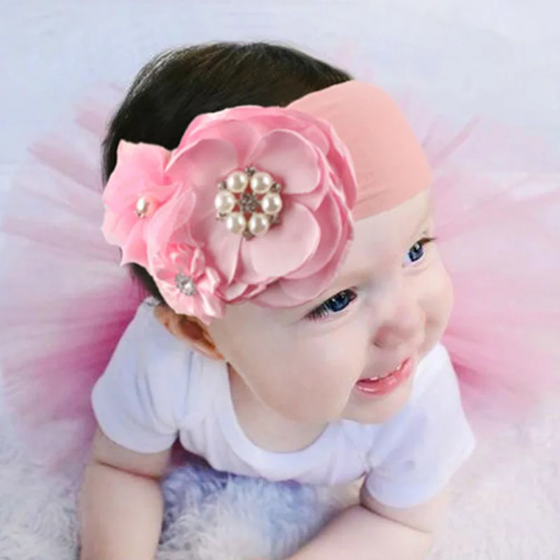 

2pcs/set Cute Infant Baby Girls Tutu Skirt 3 Layers Tulle Puff Ball Solid Color Dress Headband Hairband Flower Pattern