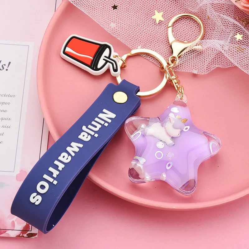 Fashion Cartoon PU Leather Keychain Cute Flower Star Christmas Tree Leather Key  Chain Men Women Car Waist Wallet Keyrings - AliExpress