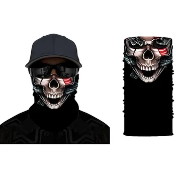 

Fashion Mouth Face Mask Skull Outdoor Riding Line Scarf Skull Bandana Face Mask Magic Seamless Mask Multi-Functional Washable