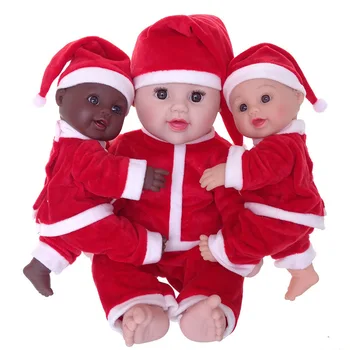 

30cm Santa Claus doll Simulation Doll Soft Vinyl Reborn Baby Doll Children Kindergarten Lifelike Playmate Model Toy with Clothes