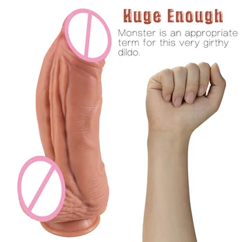 Diverse Monster Big Dildo Realistic Huge Dick Double-layer Silicone Female Large Penis Suction Cup Giant Sex Toys for Women 6