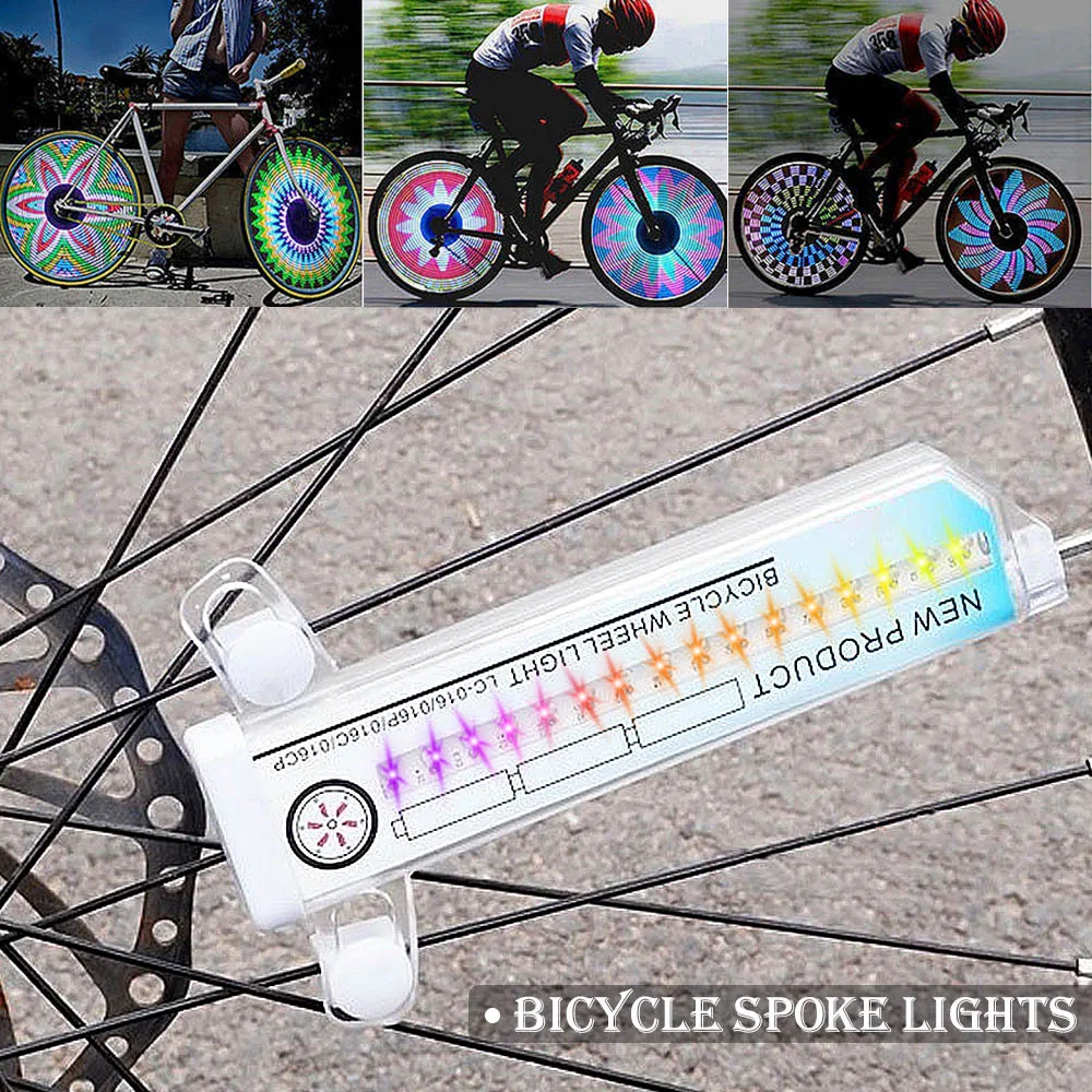 Waterproof Spoke Light 16 LED Bicycle Lights Bike Cycling Wheel Signal Colorful Spokes | Автомобили и мотоциклы