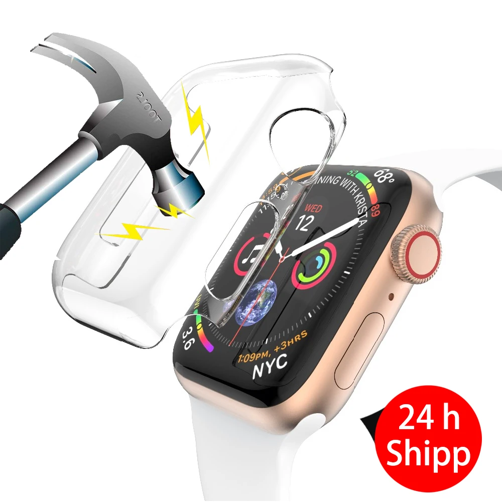 Защитный чехол для Apple watch 5 4 3 44 мм 40 42 38 бампер Smsrtwatch аксессуары iwatch серии 44|Часы