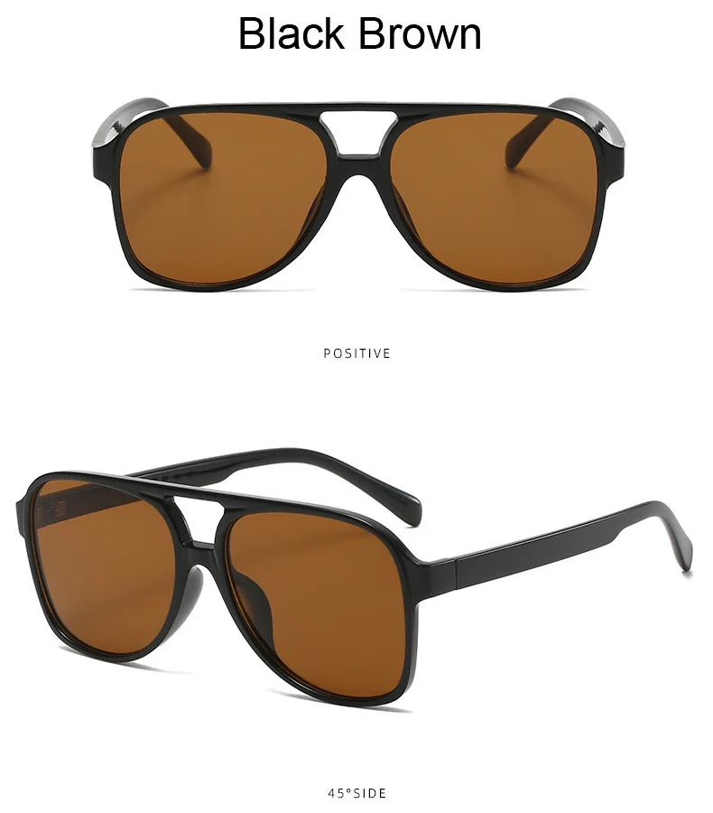 Oversized Square Aviator Sunglasses For Women Vintage Style_voghion.com