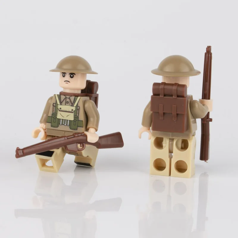 10 шт. WW2 британских армейских солдат фигурки строительные блоки военное оружие медицинский шлем жилет части Аксессуары кирпич детские игрушки