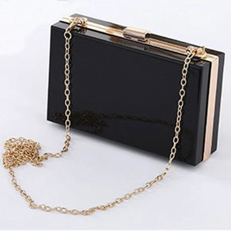Женская сумка-клатч новая акриловая коробка прозрачная вечерняя сумочка женская свадебная Сумка-клатч Bolsa Feminina - Цвет: black