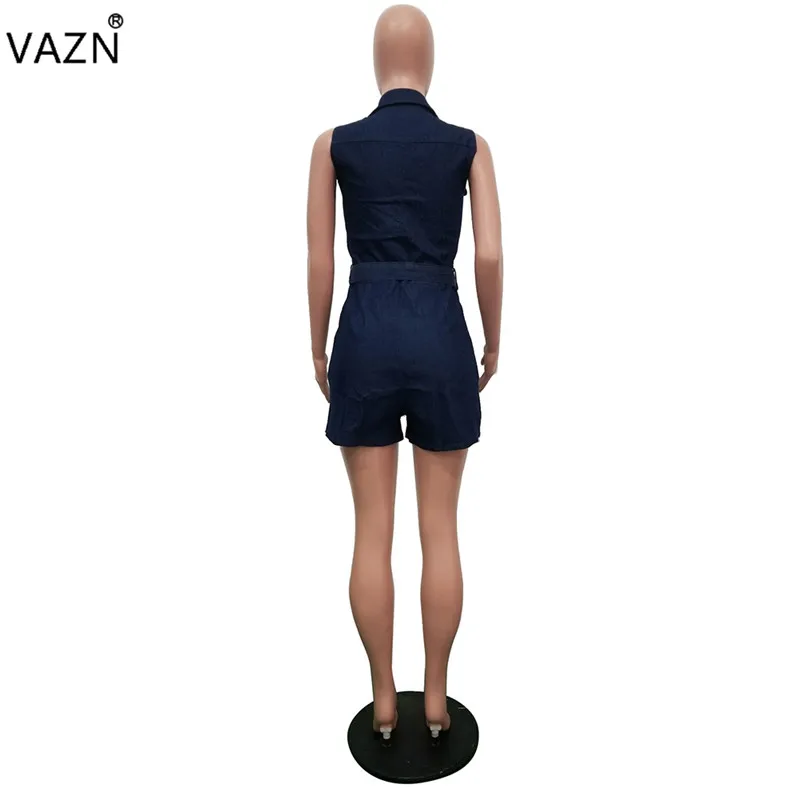 VAZN/Лидер продаж, известный бренд, повседневные женские костюмы, однотонные джинсовые Элегантные Комбинезоны на бретелях, комбинезоны со шнуровкой SN3588