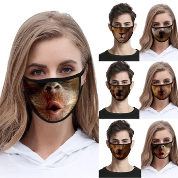 

Cotton Dustproof Anime Cartoon Funny Animal Printed Breathable Reusable Cover Filter Pm2.5 Air Filtration Half Muffle Face Cover
