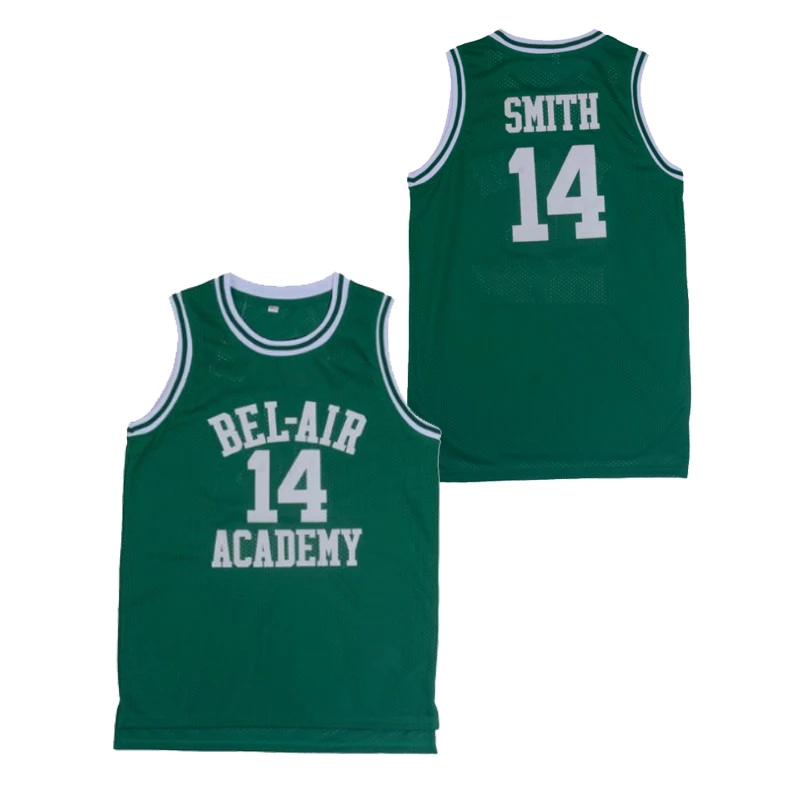 basketball jerseys Bad Boy BEL-AIR ACADEMY 14 SMITH jersey Embroidery sewing sportswear Hip-hop culture movie cosplay shirt basketball jerseys