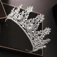 Свадебный головной убор роскошный блестящий искусственный бриллиант большая корона корейский стиль Сладкая принцесса аксессуары для волос свадьба церемония серебро