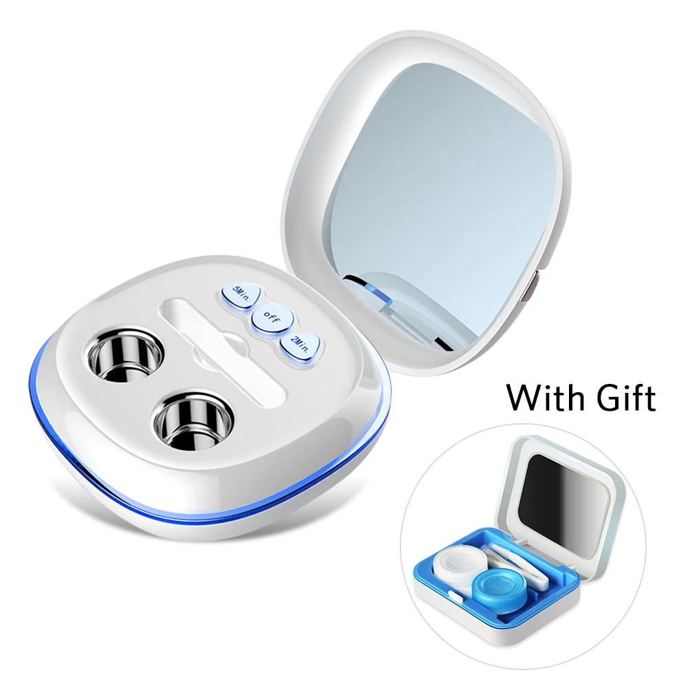 

Portable Ultrasonic Contact Lens Cleaner Auto Case Daily Care Lenses Solution