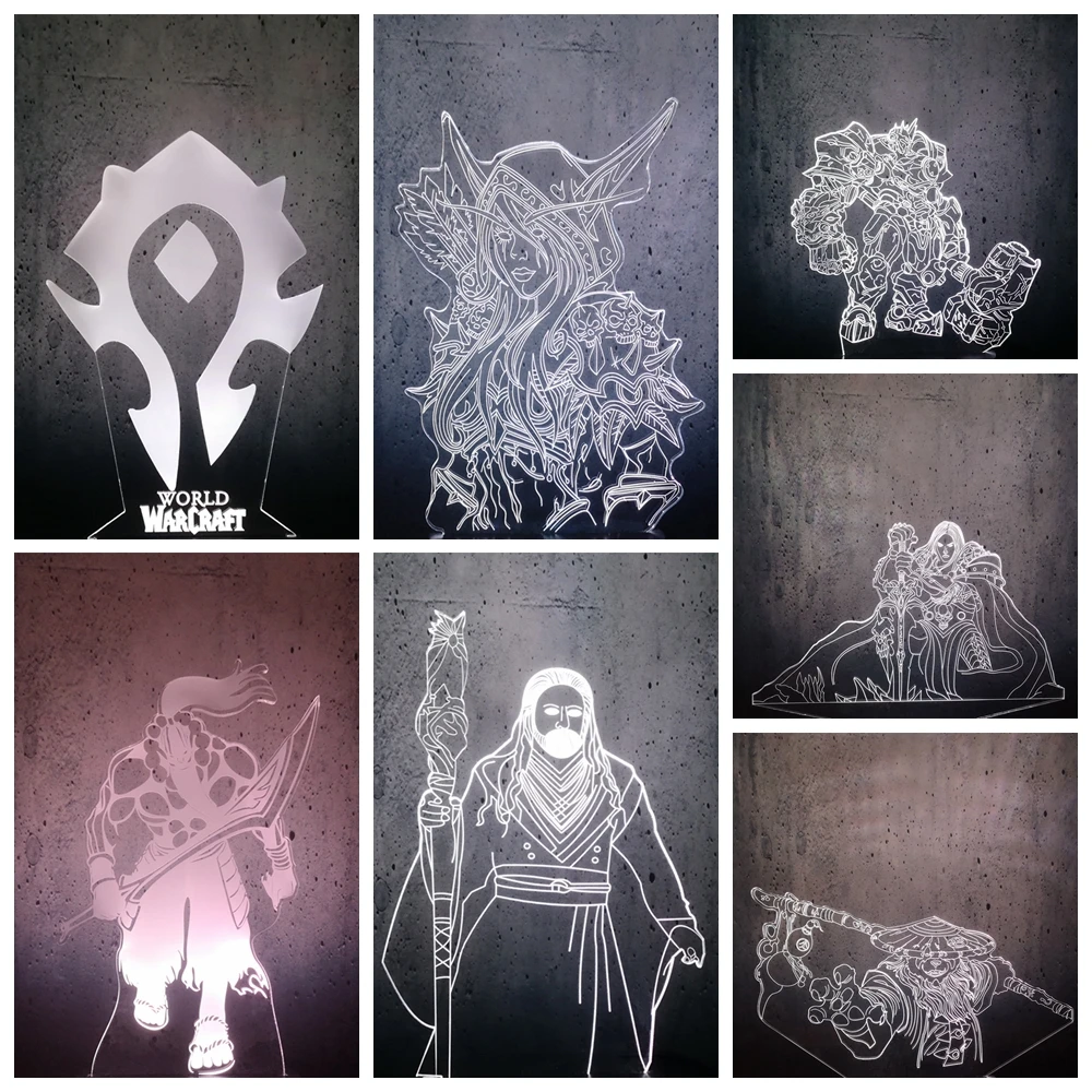 World of warcraft Серия Иллюзия ночной Светильник игра роль Племенной Логотип Знак cool girl