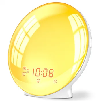 

Wake Up Light Alarm Clock Kids Night Light Sunrise Simulation and Sunset Snooze Dual Alarm Clock with FM Radio for Bedroom