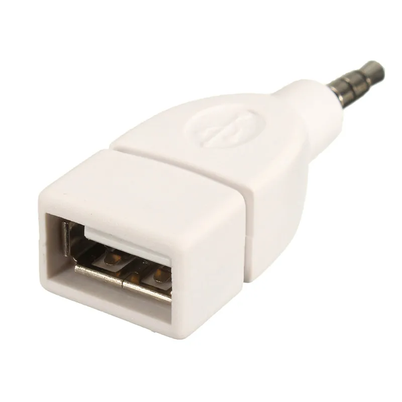 Универсальный 3,5 мм AUX аудиоразъем USB 2,0 мм конвертер USB AUS кабель Шнур для автомобиля MP3 Динамик U диск USB флэш-накопитель адаптер - Название цвета: White