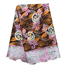 Гипюровая кружевная ткань, вышитая Высококачественная африканская восковая кружевная ткань со шнуром, швейцарское кружево с водой для платья 91113