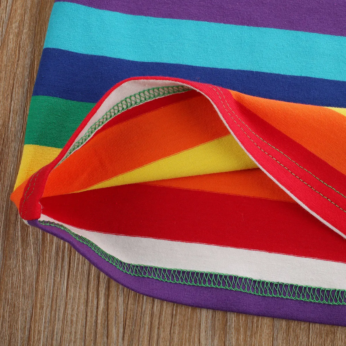 New Cute Toddler Kid Baby Girl Rainbow Stripe Casual Party T-shirt Dress Clothes