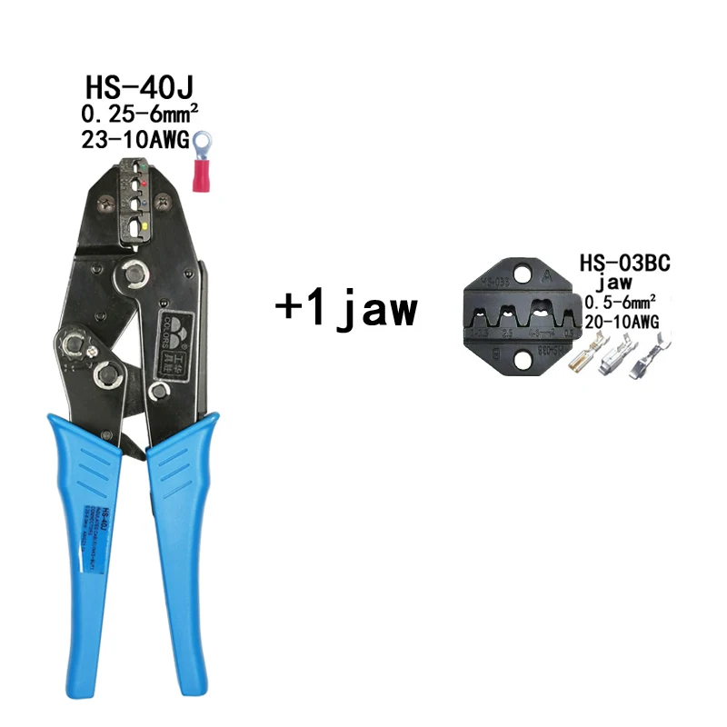 Обжимные плоскогубцы HS-40J 8 челюстей для штепсельной вилки/трубки/изоляции/неизоляционных/обжимной колпачок/коаксиальный кабель Клеммы комплект 230 мм Зажимные инструменты - Цвет: HS-40J 1JAW