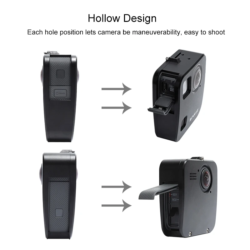 PULUZ чехол для GoPro Fusion корпус в виде ракушки CNC алюминиевый сплав Защитная клетка с базовым креплением и крышки объектива