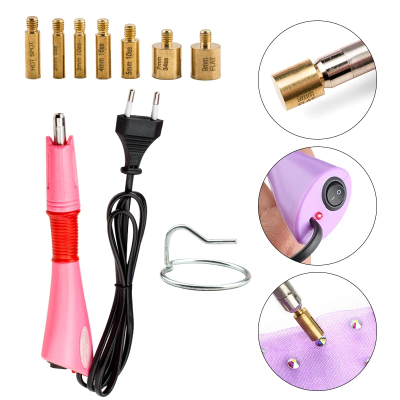 Hot Fix Rhinestone Applicator Tool Hot Fixed Applicator Rhinestones Kit  Bedazzler Kit with Rhinestones US Plug - AliExpress