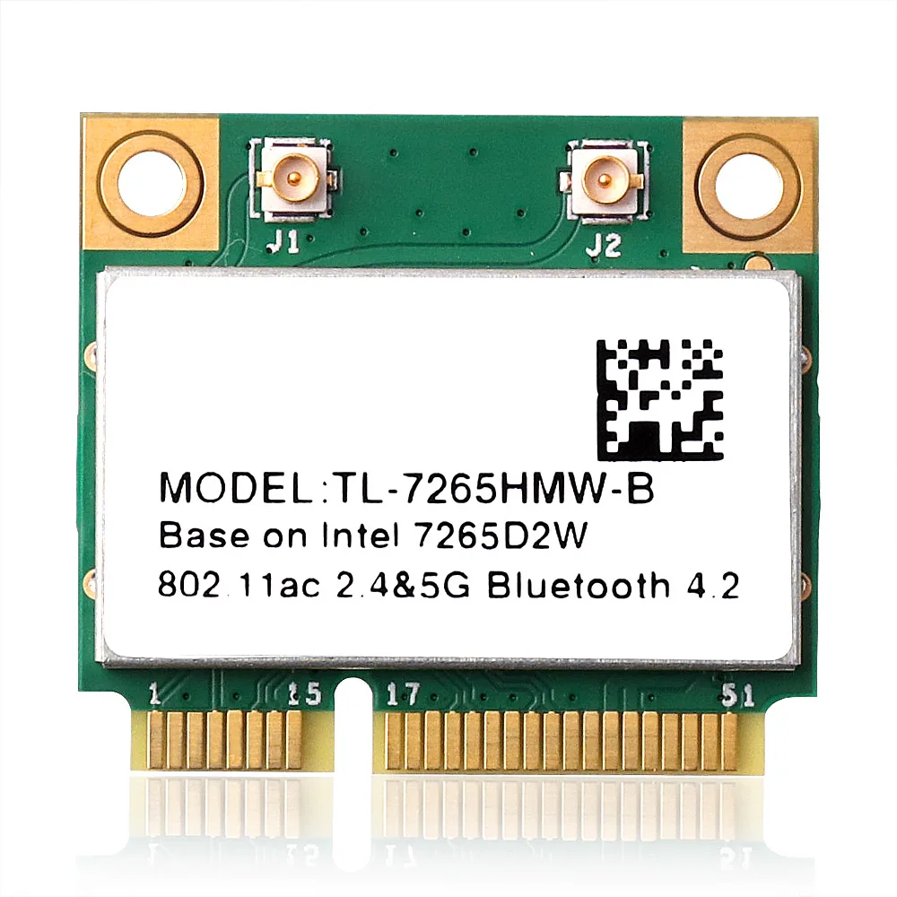

Новый двухдиапазонный беспроводной-AC 7265 Intel IT-7265HMW 7265D2W 2,4 ГГц/5 ГГц 802.11ac 867 Мбит/с Bluetooth 4,2 MINI PCI-E карта