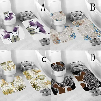 

Bath mat 3pcs Non-Slip Fish Scale Bath Mat Bathroom Kitchen Carpet Doormats Decor Door Mat Flannel Soft Bathr Rug Carpet #L4