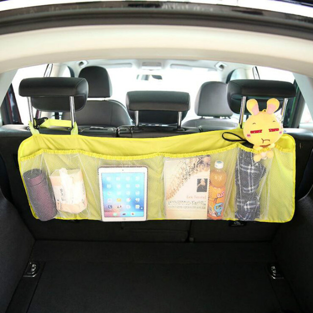 Trunk Organizer Adjustable Backseat Storage Bag Net High Capacity Multi-use Automobile Seat Back Organizers Universal