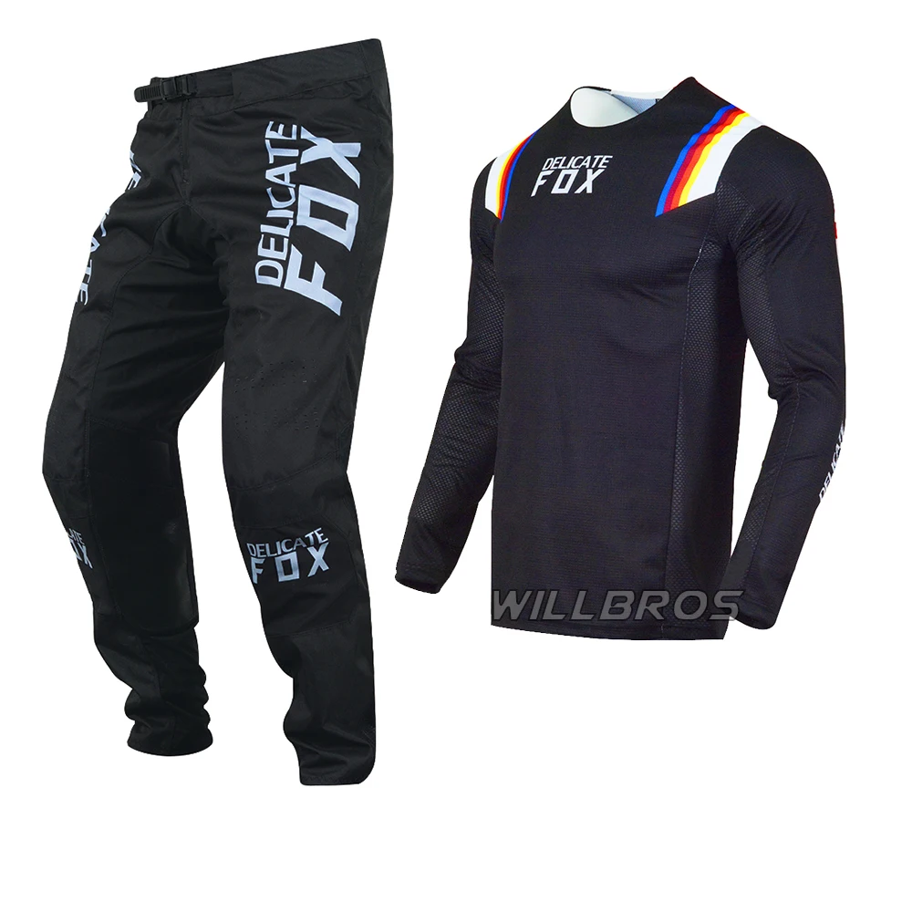 2020 DELICATE FOX Black Blue Jersey Pant Men's Gear for Motocross Dirt Bike MX SX Off-Road | Автомобили и мотоциклы