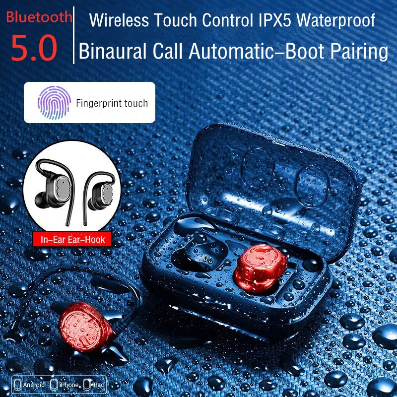 

ZEKI True Wireless Earbuds TWS5.0 Bluetooth Headphone HIFI Sound Touch Control Handsfree Sport Running Headset for phone Huawei