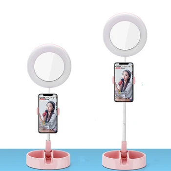 

Makeup Vanity Light Led Ring Light With Stand Selfie Ring Lamps With Vanity Mirror Portable Light Phone Photography Video Live