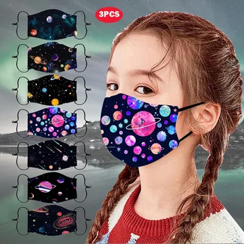

3PCS Children facemask Printed Outdoor Reusable Washable Adjustable Breathable Face Mask mascarilla deportiva masque#Z40